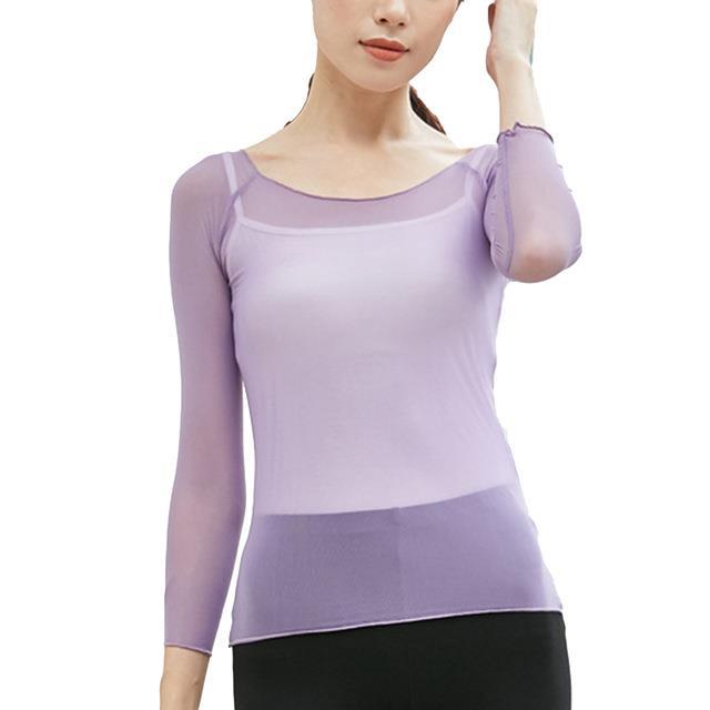 cw-womens-mesh-see-through-crop-sleeve-ballet-t-shirt-blouse-top-workout-gymnastics-practice-cover-up