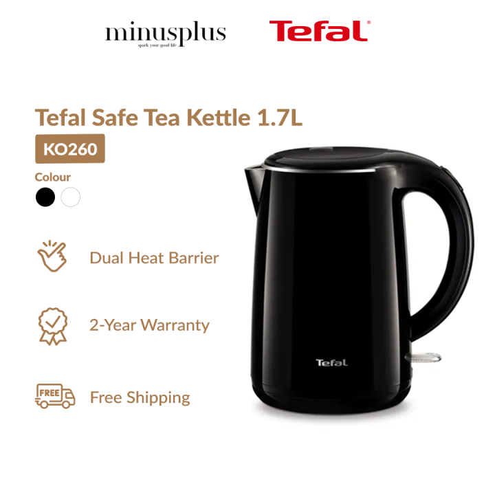 Tefal Safe Tea Kettle White (1.7L) Heat Protection with Stainless steel