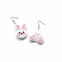 Lovely Animal Bunny Head Rabbit Tail Paws butt Asymmetric Acrylic Dangle Earrings For Girls Easter Day Fashion Jewelry Gift X85