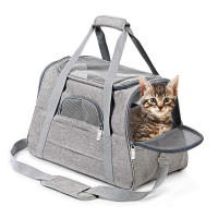 Soft Carriers Portable Breathable Foldable Bag Cat Dog Carrier Bags Outgoing Travel s Handbag with Locking Safety Zippers