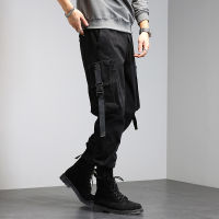 Single Road Mens Cargo Pants Men 2022 Baggy Hip Hop Ribbon Fashion Techwear Joggers Male Trousers Streetwear Casual Pants Men