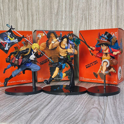 1PCS Japan Anime Figure Figurine Running Ace Running Three Brothers Backpack Luffy Ace Sabo Hand Toy Gift Ornament Model