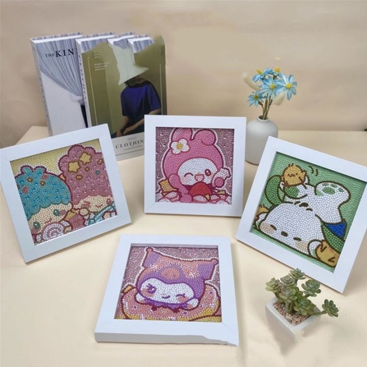 sanrio-childrens-diamond-painting-stickers-handmade-diy-kulomi-melody-jade-laurel-dog-diamond-stickers-toy-room-decoration-gift
