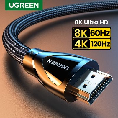 Kabel HDMI UGREEN untuk Seri Xbox X Kabel HDMI 2.1 8K/60Hz 4K/120Hz Pemisah HDMI untuk Xiaomi Mi Box PS5 HDR10 48Gbps HDMI 2.1