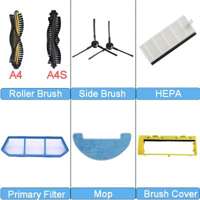 Main Side Brush Primary Dust Filter Efficient HEPA Mops for ilife A4 A4S A40 X432 Polaris PVCR 0826 Robot Vacuum Cleaner Parts (hot sell)Ella Buckle