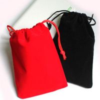 40pcs 15*17cm velvet pouch bag jewelry velvet bag for jewelry gift pearl earing watch black and red