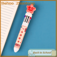 Behoo ปากกาอัตโนมัติรูปการ์ตูนสิบปากกาลูกลื่นสี,ปากกาเขียนปากกาสำหรับการเขียนปากกาอุปกรณ์การเรียนอัตโนมัติสามารถกดได้