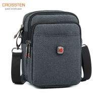 Crossten Swiss-style Multifunctional Mens USB Port Crossbody Shoulder Bag Waterproof Canvas 13 laptop ipad Briefcase Belt Bag