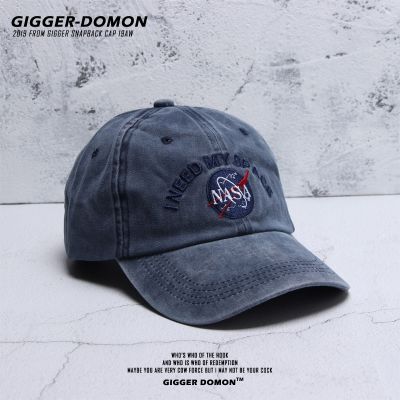2023 New Fashion ❈✉◕American tide brand all-match washed old soft-top cap for men and women NASA street retro basebal，Contact the seller for personalized customization of the logo