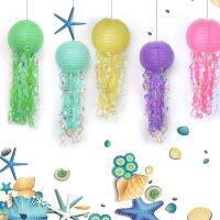 DIY Little Mermaid Theme Party Jellyfish Lantern Under The Sea Happy Birthday Party Decor Kids Baby Shower Scene Layout Props