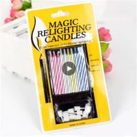 1/3/5Packs Magic Eternal Candle Birthday Cake Thread Blowing Prank Tricky Toy Party Wedding Tricky Blowing Funny Candle Prop