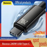 Baseus สาย USB ชนิด C 240W เหมาะสำหรับ S23 Samsung เหมาะสำหรับ P50 Huawei PD3.1 Supercharge 5A ที่ชาร์จความเร็วสูง Type C เพื่อพิมพ์สายเคเบิลสำหรับ Macbook ชิ้น