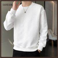 UAYESOK- Men &amp; Women Loose Solid Color Long Sleeve Casual Hoodie Pullover Outerwear Fashion Couple Tops Wear High Street Crew-Neck Sweatshirts