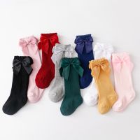 ♈♟ Lawadka 0-7Years Cotton Kids Girls Socks With Bows Knee High Children Princess Socks For Girls Toddler Baby Long Sock Autumn New