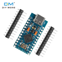 diymore Pro Micro Series Pro Micro ATMEGA32U4 5V เมนบอร์ด16M Crystal Oscillator อินเทอร์เฟซ Type-C พร้อมหมุดแถวรองรับ Arduino IDE V1.0.1