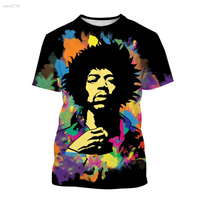 2023 Jimi Hendrix 3d Printed Mens Casual Short Sleeved Pullover with Large Sleeves Unisex
