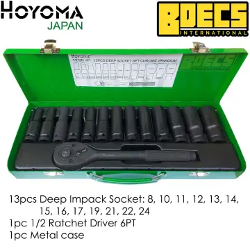 Hoyoma Japan Deep Socket Wrench Set 15pcs Heavy Duty 1 2