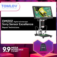 [?การจัดส่งภายในประเทศ?]TOMLOV DM202 10.กล้องจุลทรรศน์ดิจิตอลแอลซีดี1นิ้ว HDMI รวม10 "ขาตั้งกล้องจุลทรรศน์เหรียญ16MP พร้อมหน้าจอสำหรับผู้ใหญ่กล้องจุลทรรศน์บัดกรีขนาดเล็กรองรับทีวี /Window/mac รวมการ์ด32GB