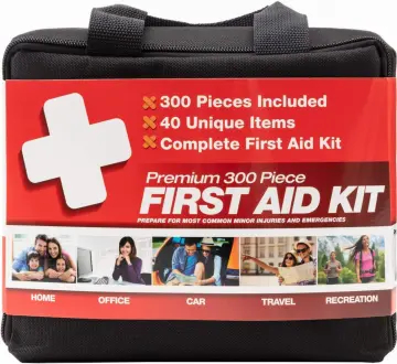 Compact First Aid Kit (228pcs) Designed for Family Emergency Care.  Waterproof EVA Case and Bag is Ideal for The Car, Home, Boat, School,  Camping