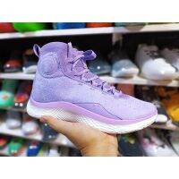 AU HOT 【Original】 UA* Curry- 4 Flow- High Mens LilacWhite Purple Fashion รองเท้าบาสเก็ตบอล {Limited Time Offer}