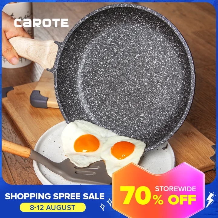 Carote Essential Woody Frying Pan Frypan PFOA Free Maifan StoneDerived NonStick Coating