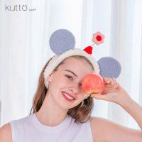 [COD] New product net red cute cartoon wash face little flower ear headband make-up plush