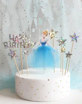 Little Fairy Happy Birthday Cake Toppers Gold Acrylic Angel Castle Elf Cake  Topper For Birthday Party Cake Decorations Supplie