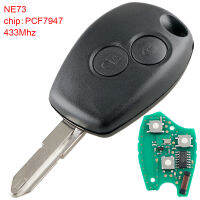 433Mhz 2 Buttons Remote Car Key PCF7947 Chip NE73 Blade Kangoo Renault Duster Logan Fluence Clio Vivaro Master Traffic Megane