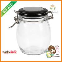 ขวดโหลแก้วกลม-M ฝาสปริงขอบดำROUND GLASS CANISTER WITH SPRING LID M BLACK **ขายดีที่สุด**