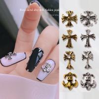 [10ชิ้น]โลหะแต่งเล็บ สไตล์พังค์ Retro Punk Cross Nails