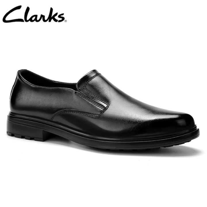 clarks-รองเท้าผู้ชายรองเท้าแต่งตัว-tilden-ฟรีหนังสีดำบุรุษสวมรองเท้า