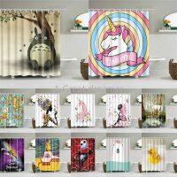 3d Cartoon Totoro Unicorn Shower Curtain Bath Cute Screen Bath Curtain Waterproof Waterproof  For Home Decor Bathroom Article