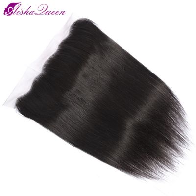 Aisha Queen Hair 13x4 Ear to Ear Lace Frontal Malaysian Straight Human Hair Closure Natural Color Non-Remy Lace Frontal Hair