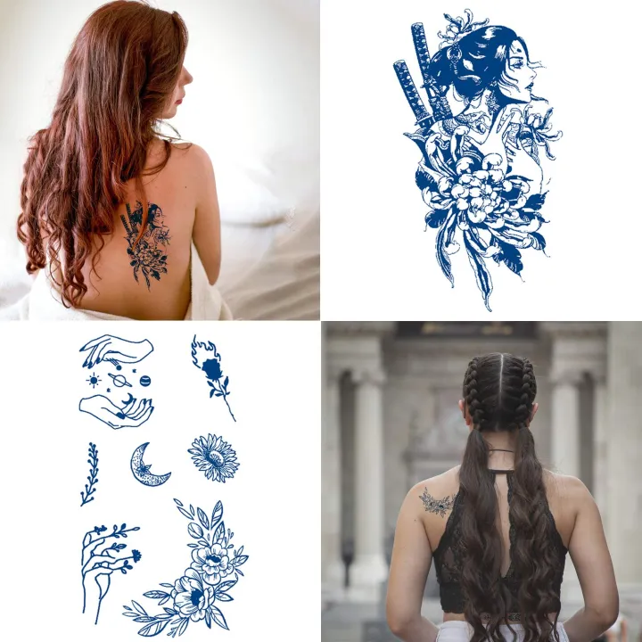 tattoo】 tatoo sticker water proof women 30 days ink last 15 days 30pics  waterproof permanent 1