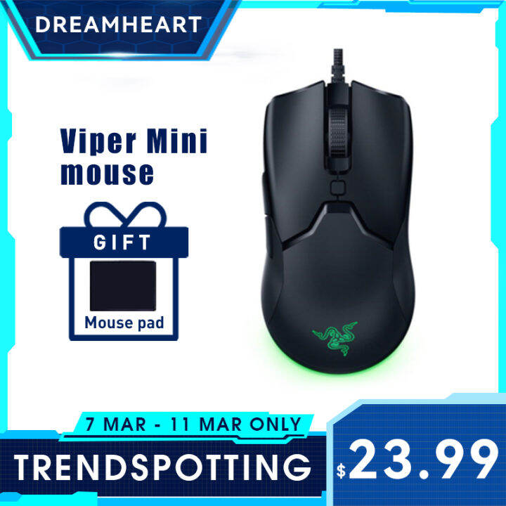 Original New Viper Mini Wired Gaming Mouse Gamer 61g Lightweight 8500dpi Optical Sensor Rgb