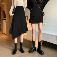 Large Size Womens Clothing 2021 Autumn and Winter High Waist and Short Mid-length Irregular Skirt