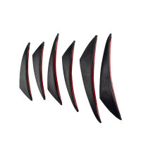 6pcsset Universal Front Bumper Lip Decoration Diffuser Splitter Fins Body Spoiler Canards Valence Chin Car Tuning Canard