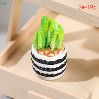 ?【Lowest price】YUE 1/4pcs 1:12 dollhouse Miniature Plant กระถางต้นไม้ฉ่ำ cactu Micro Landscape Model Home Garden Decor ของเล่นตุ๊กตาบ้านอุปกรณ์เสริม