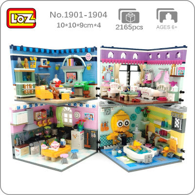 LOZ City Architecture House Corner Kitchen Bedroom Living Shower Room Animal Mini Blocks Bricks Building Toy for Children no