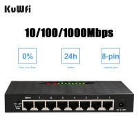 Kuwfi 5/8พอร์ต1000Mbps อีเธอร์เน็ตกิกะบิตสวิตช์ที่มีประสิทธิภาพสูงฮับ RJ45แยกอินเทอร์เน็ตสวิตช์เกณฑ์วัดแบบ Eternet Smart เราเตอร์อินเตอร์เน็ต