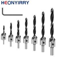 【DT】hot！ 4/7 Pcs Flute Countersink Bit Set Screw Woodworking Chamfer 3-6mm Offer