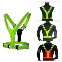 LED Adjustable Elastic Vest Reflective Running Vest High Visibility Warning Lights Safety Gear for Night Running Walking Cycling