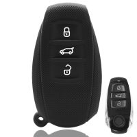 fvdbsdv Silicone Key Case Fob Cover Rubber Smart Entry Keyless Remote Protection Skin Holder 3 Buttons For Volkswagen Touareg 2011-2018