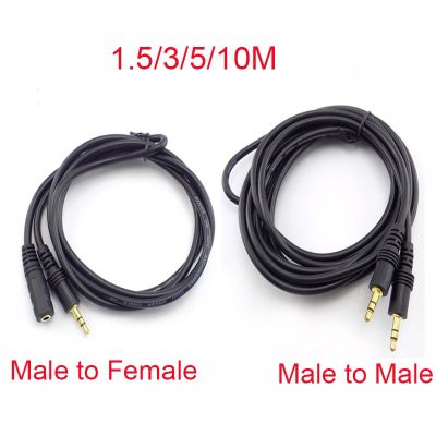 【YF】 1.5/3/5/10M Male to 3.5mm Stereo Jack Female Plug  Audio Aux Extension Cable Cord for Computer Laptop MP3/MP4
