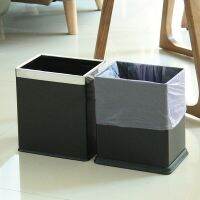 [COD] Hotel supplies hotel double-layer square stainless steel coverless creative wastebasket home bathroom guest room trash can