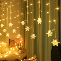 Festoon LED Curtain Snowflakes String Lights Christmas New Year Decoration Waterproof Holiday Christmas Decorations Fairy Light