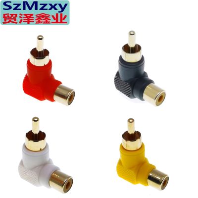 2PCS Taiwan RCA High-quality Gold Plated 24K 90 RCA Red Black White Yello For TV AV Audio Video Connector