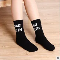 6 Pair Fashionable beautiful Womens socks Autumn Winter Black&amp;white Street Fashion Women Skateboard Socks Cool Ootd Funk Hip