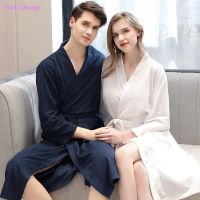 【LZ】☄☜♠  Pijama de suor feminino e masculino Roupão de Hotel Yukata fina Camisola absorvente Serviço doméstico Casais