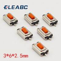 100 * สวิตช์ไมโครระบบสัมผัสสีแดง3*6*2.5มม. 3X6X2.5มม. Smd2